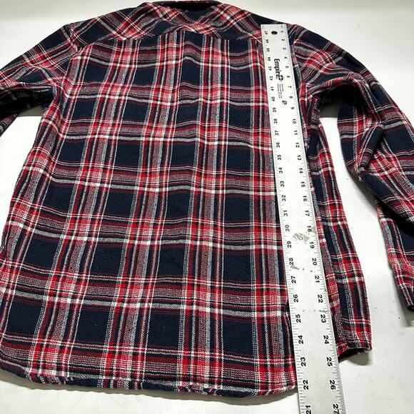 Molokai Button Up Shirt Mens Size M Red Blue White Plaid Long Sleeve PILLING - Picture 4 of 8